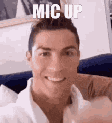 Ronaldo Mic Up GIF - Ronaldo Mic Up Drinking GIFs
