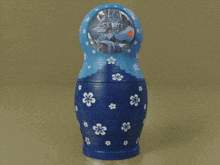 three russian nesting dolls with a picture of a robot in the middle