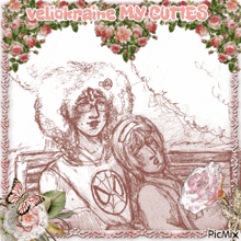 a drawing of a man and a woman with the words " veliokrainae my cuties " on top