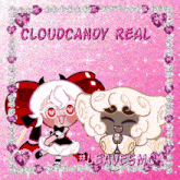 a picture of two cookies with the words cloudcandy real written above them