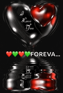 a picture of hearts that says i love you foreva