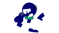 a cartoon character with a scarf around his neck