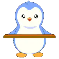 a penguin is holding a thank you grandpa sign