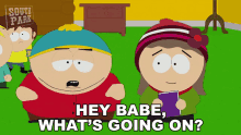 hey babe whats going on eric cartman heidi turner south park s21e1