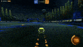 a rocket league game is being played with a yellow car