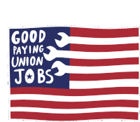 Good Paying Union Jobs Usa Flag Sticker - Good Paying Union Jobs Usa Flag Employment Stickers