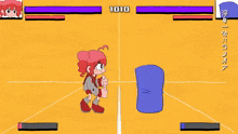 a cartoon drawing of a girl with the number 1010 above her