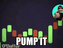 a man is giving a thumbs up with the words pump it below him