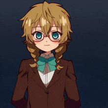 a girl with blonde hair and blue eyes is wearing glasses