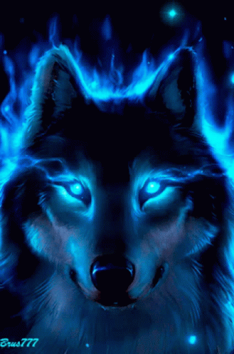 Wolf Blink GIF - Wolf Blink Blue Flames - Discover & Share GIFs