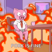 This Is Fine Piggy This Is Fine GIF