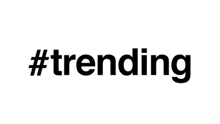 a black and white logo for a company called trending
