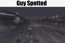 a picture of a person flying with the words guy spotted above it