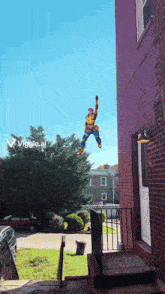 a cartoon of a person jumping in the air with the words viggle.ai below