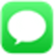 a green square icon with a speech bubble in the middle .