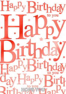 a birthday greeting card with the words happy birthday to you