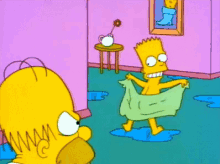 Bart Drying His Butt - The Simpsons GIF - Simpsons GIFs
