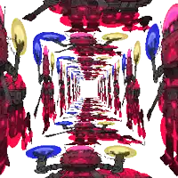 a computer generated image of a maze with a few robots in it