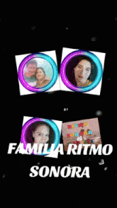 a collage of pictures with the words familia ritmo sonora