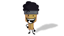 a cartoon drawing of a brush with a black headband on