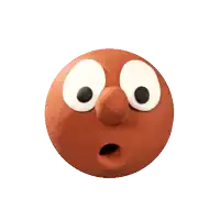 a cartoon character with a surprised look on its face
