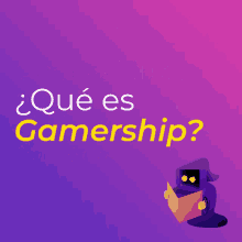 a purple background with the words que es gamership in yellow
