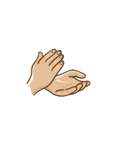 a cartoon drawing of two hands clapping together