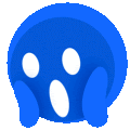 a blue circle with three white dots on it