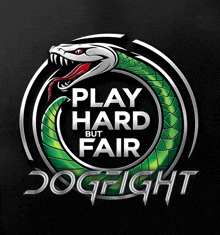 a logo that says play hard but fair with a snake