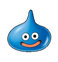 a blue cartoon character with a smile on his face