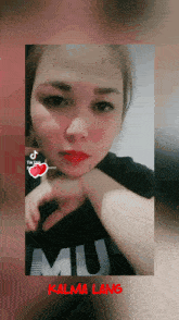 a picture of a woman with the name kalma lang on the bottom right