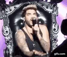 Adam Lambert Microphone GIF - Adam Lambert Microphone Lick GIFs