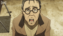 a cartoon of a man with glasses and the words [ as ] on the bottom right