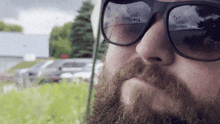 a man with a beard is wearing sunglasses