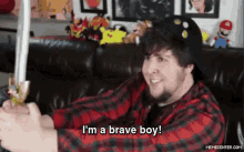 I'M A Brave Boy - Brave GIF - Jon Tron Brave Sword GIFs