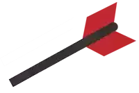 a red and black arrow with a black shaft