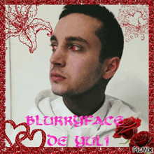 a picture of a man with red eyes and the name blurryface