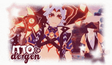 a poster with a cartoon character and the words " itto de gen "