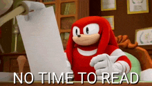 Knuckles No Time To Read GIF - Knuckles No Time To Read Approved GIFs