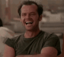 Laughing Hysterically Jack Nicholson GIF - Laughing Hysterically Jack Nicholson Giggle GIFs