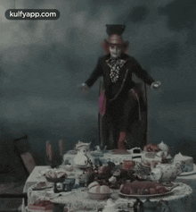 Walking On Dining Table.Gif GIF - Walking On Dining Table Alice In Wondeland Johnny Depp GIFs