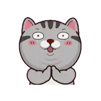 a cartoon cat with its paws up and a surprised look on his face