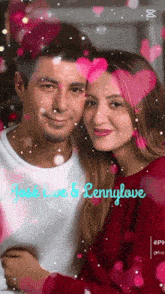 a picture of a man and a woman with the words " just love & lennylove "