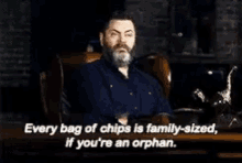 Ron Swanson Every Bag Of Chips GIF - Ron Swanson Every Bag Of Chips Family Sized GIFs