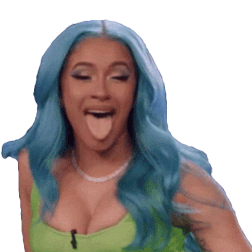Tongue Out Cardi B Sticker - Tongue Out Cardi B Laughing Stickers