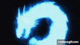 a blue flame is coming out of a hole in the ground
