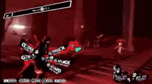 a person is holding a sword in a video game while another person is holding a sword in a video game .