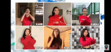 a group of girls are dancing together with the names kaori lou ashley kiara and karina