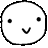 a black and white drawing of a cartoon face with a smile on it .