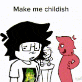 a cartoon character with a green shirt that says vkjar